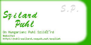 szilard puhl business card